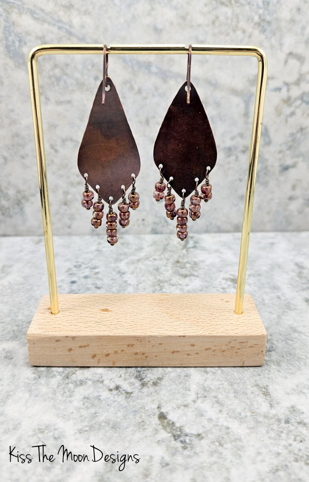 Floral Multi Dangle Copper Earrings