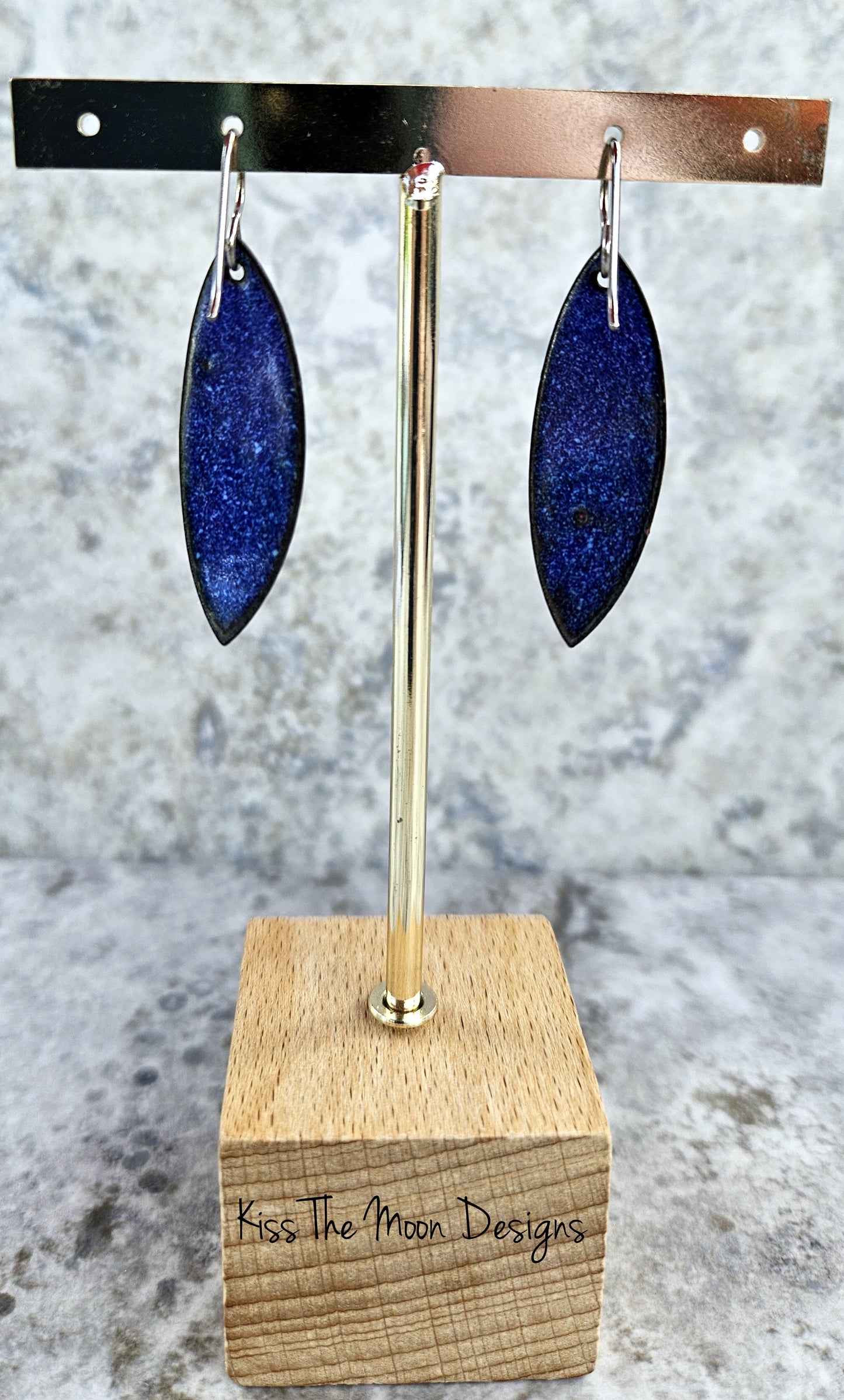 Blue Pointed Leaf with Colored Glass Accents