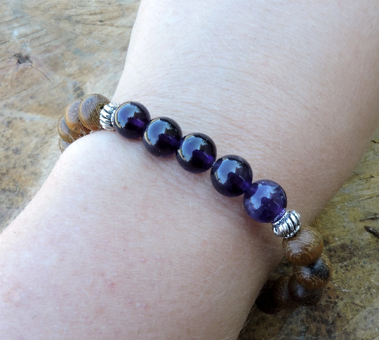 Amethyst Chakra Bracelet- Stretchy