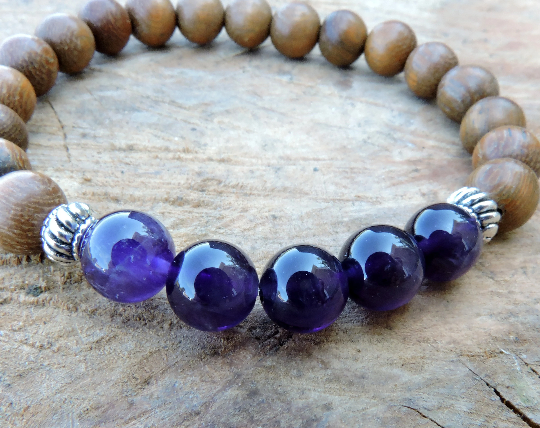 Amethyst Chakra Bracelet- Stretchy