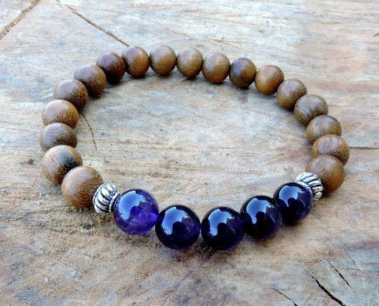 Amethyst Chakra Bracelet- Stretchy