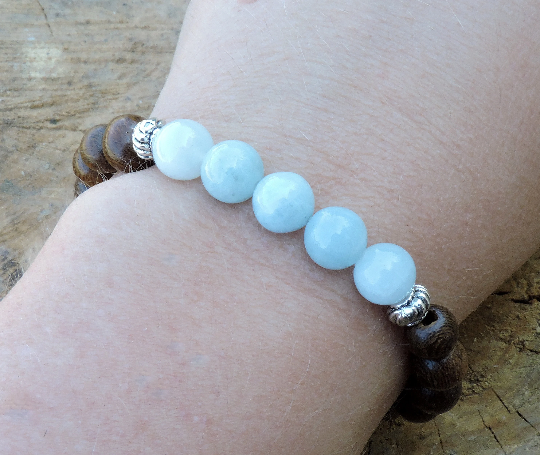 Aquamarine Chakra Bracelet-  Stretchy