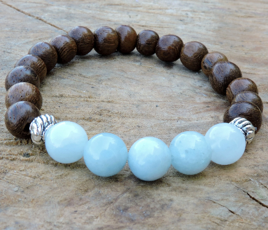 Aquamarine Chakra Bracelet-  Stretchy