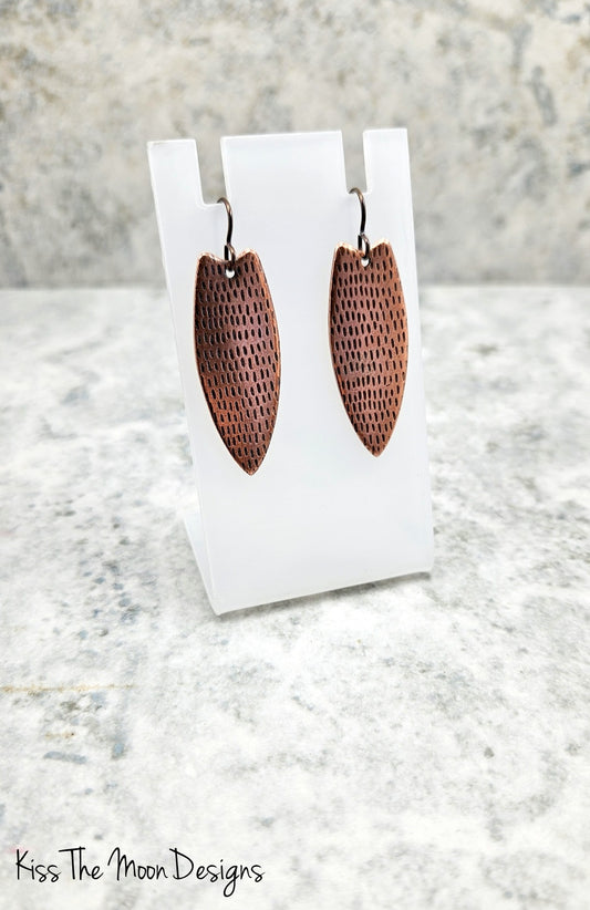 Copper Dash Mark Point Earrings