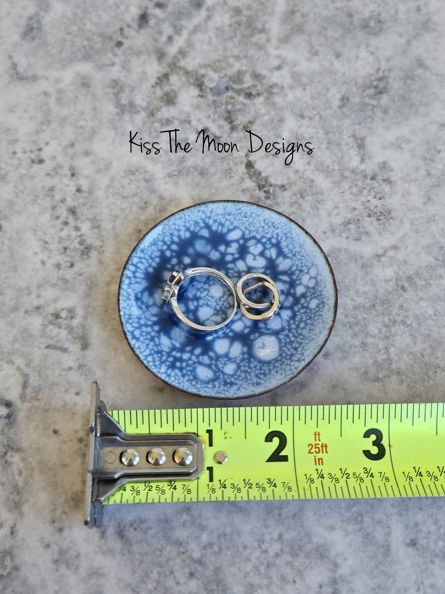 Blue Crackle Enameled Trinket Dish