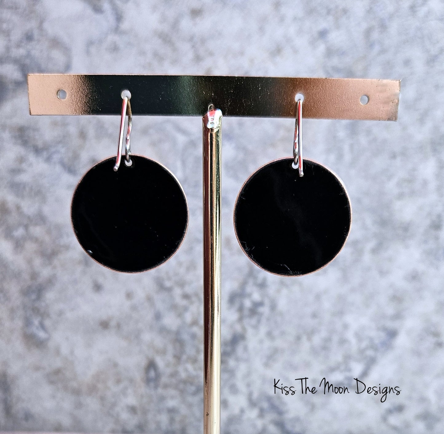 Half and Half Enameled Earrings- Red and Turquoise
