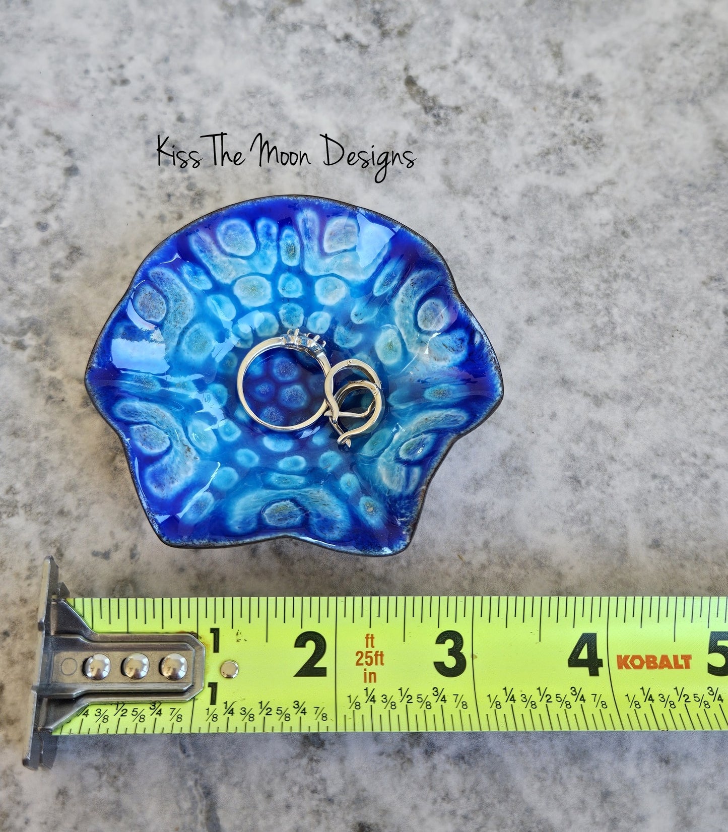 Blues and Gold Wavy Trinket Dish