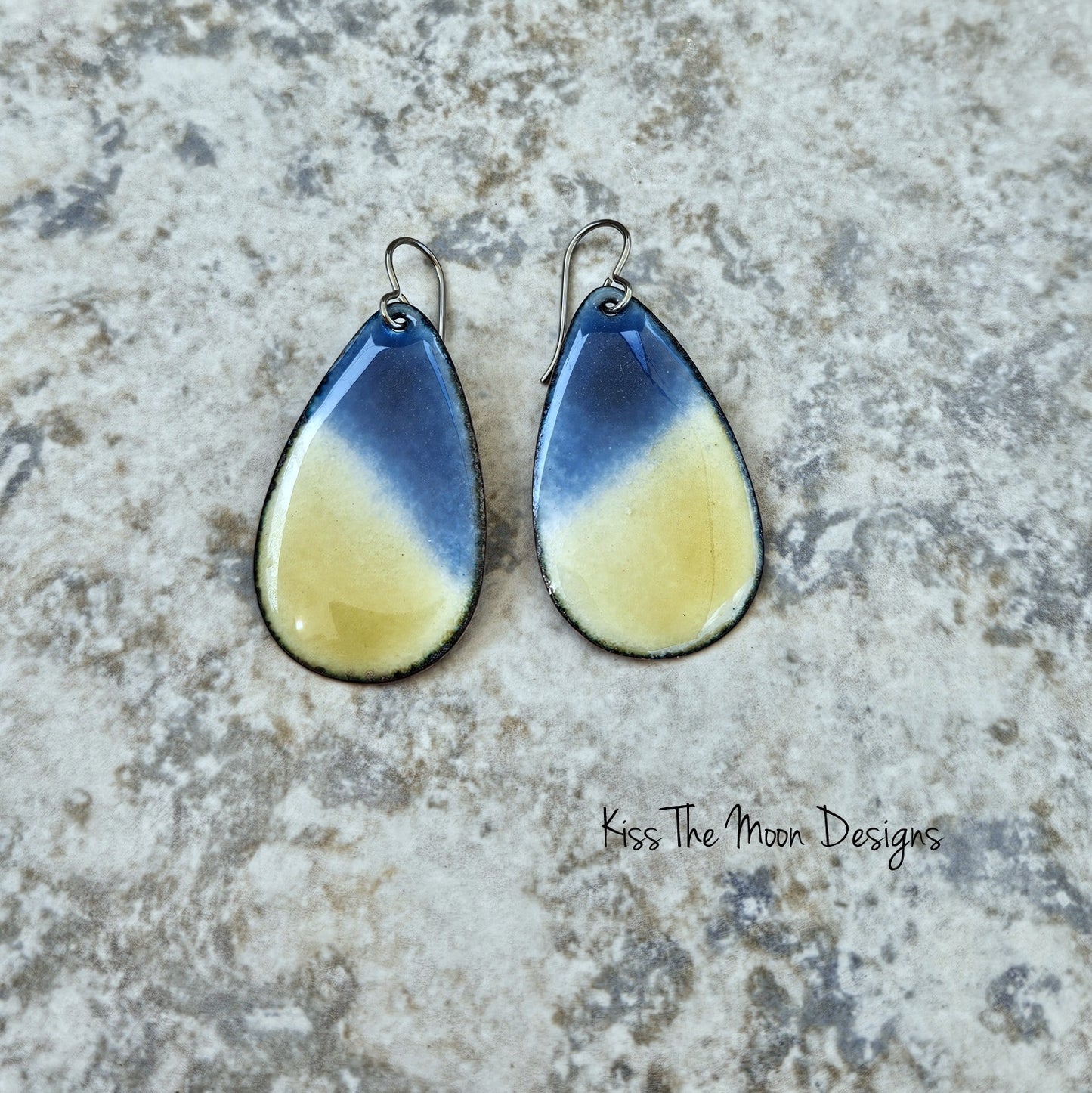 Water and Sand Beach Themed Drop Earrings