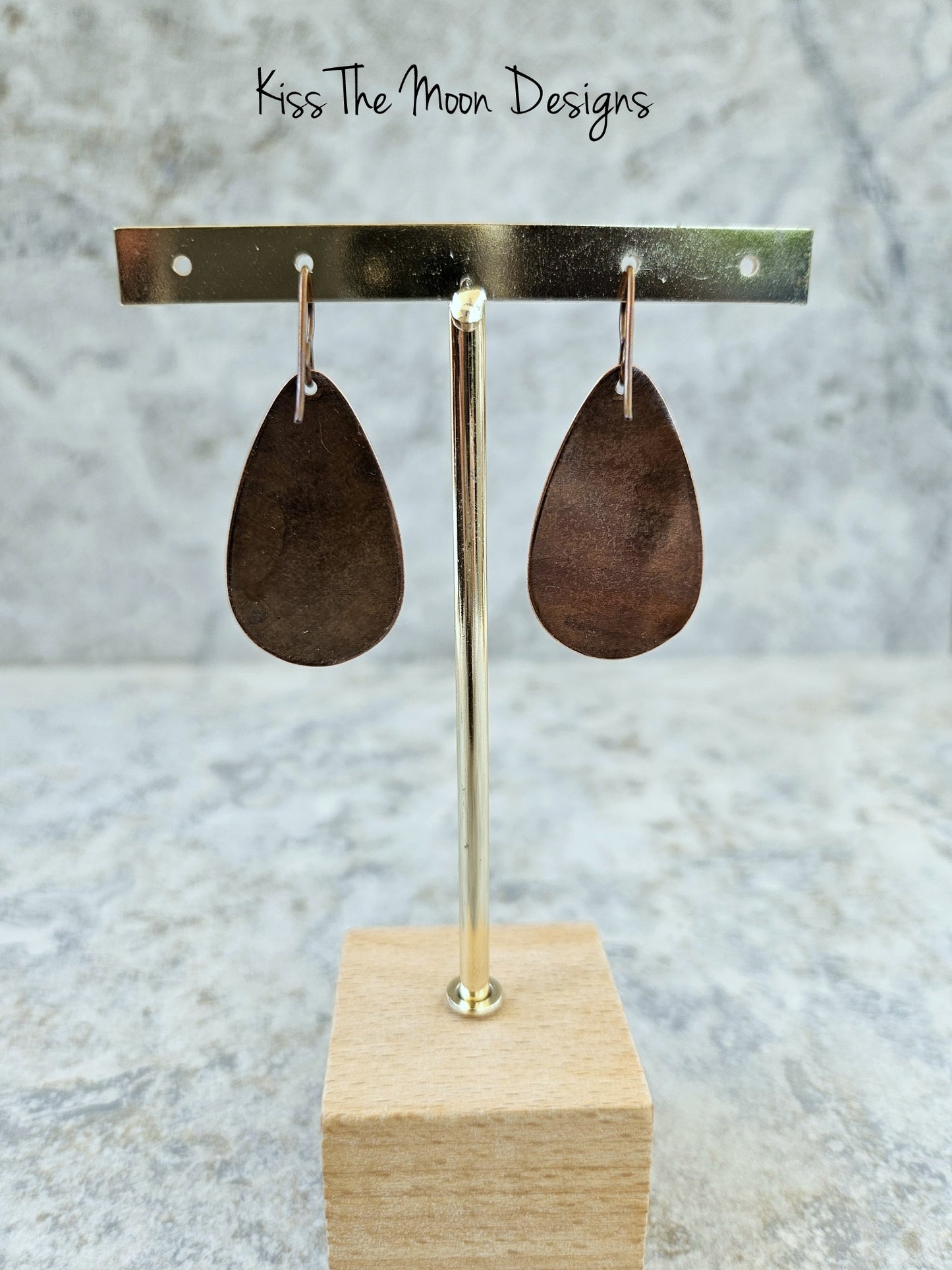 Copper Butterfly Motif Teardrop Earrings