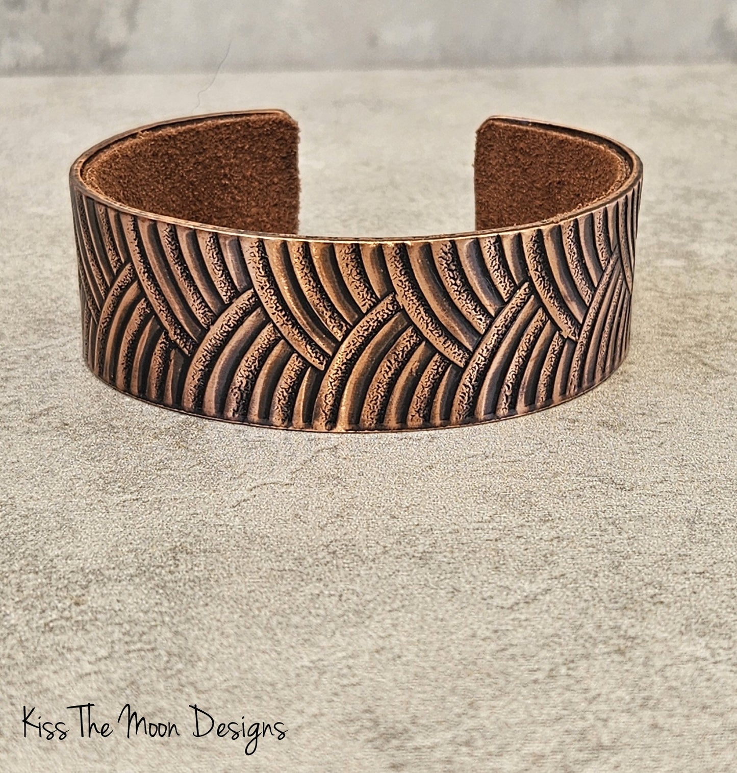 Chevron Patterned Copper Cuffs