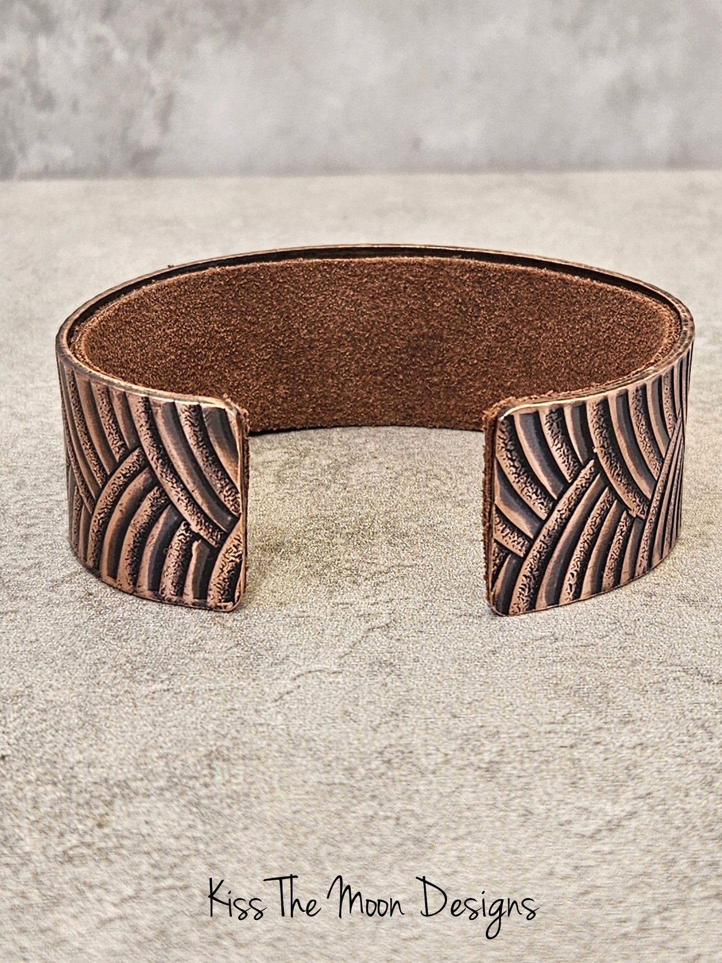 Chevron Patterned Copper Cuffs