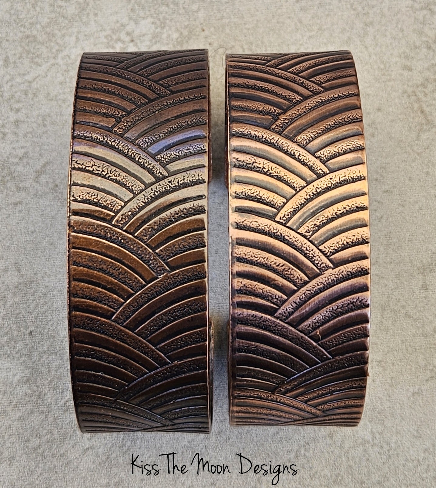 Chevron Patterned Copper Cuffs