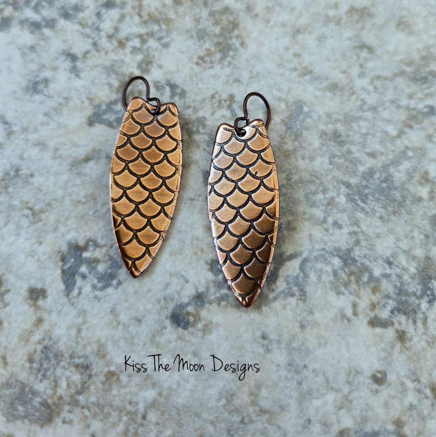 Copper Dragon Scale Point Earrings