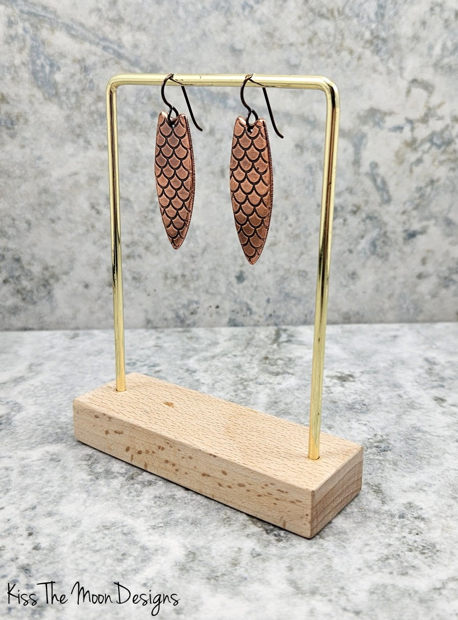 Copper Dragon Scale Point Earrings