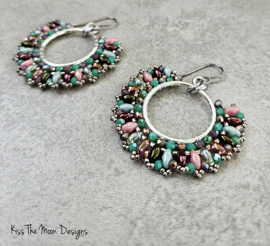 Mixed Beaded Fan Earrings