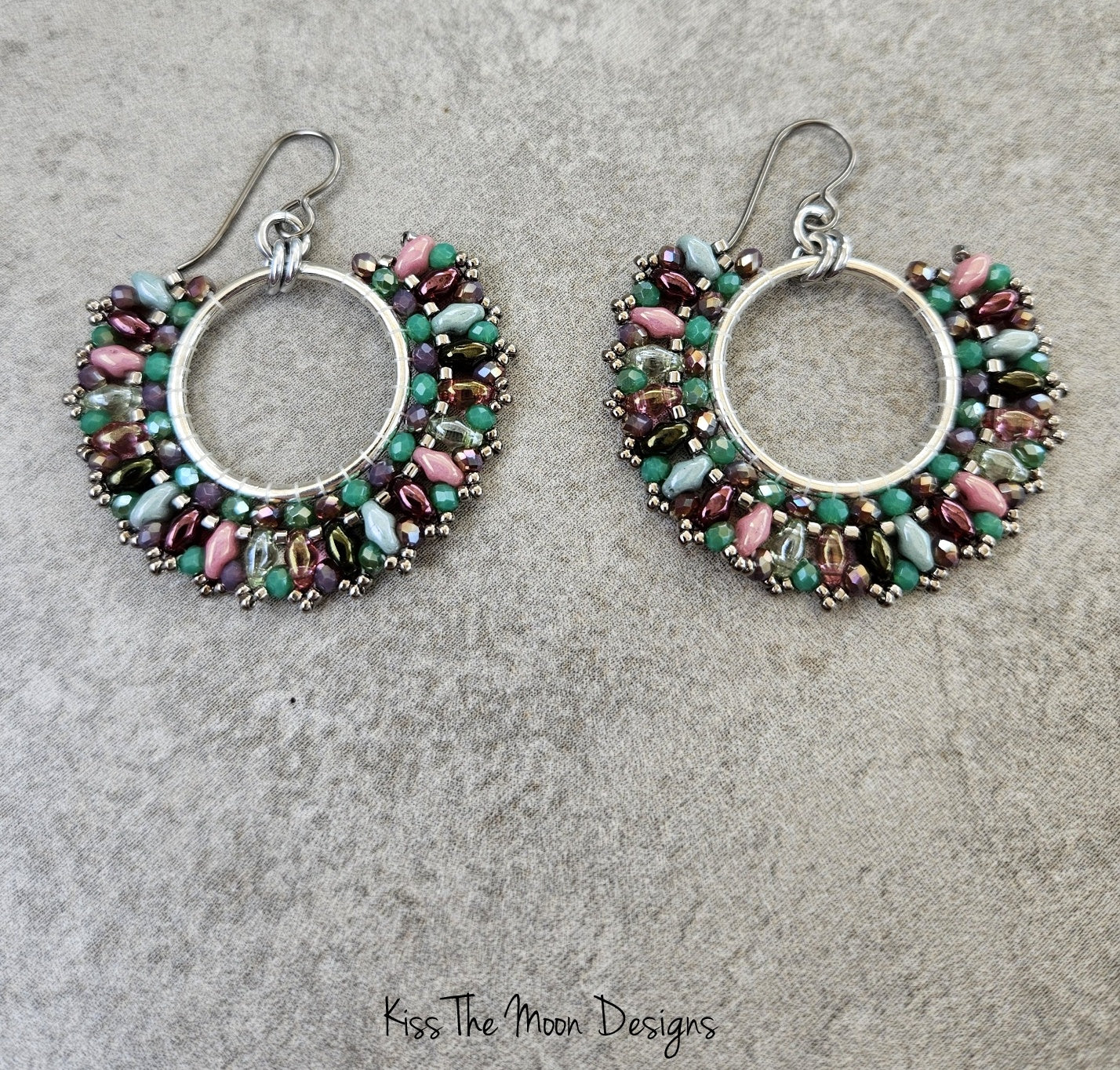 Mixed Beaded Fan Earrings