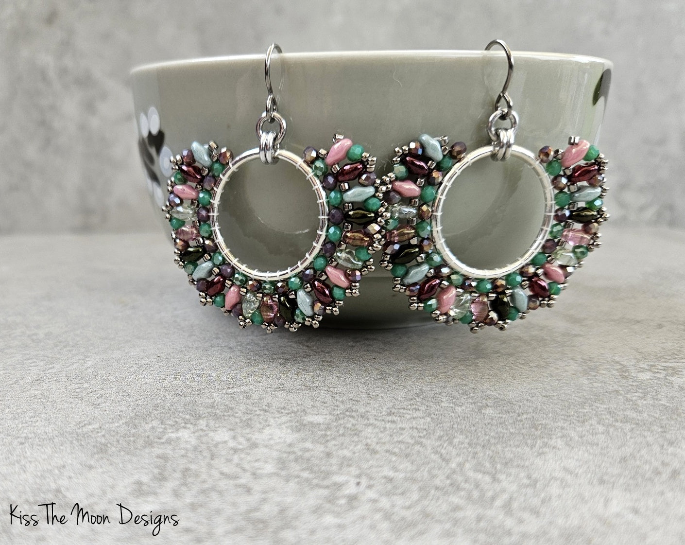 Mixed Beaded Fan Earrings