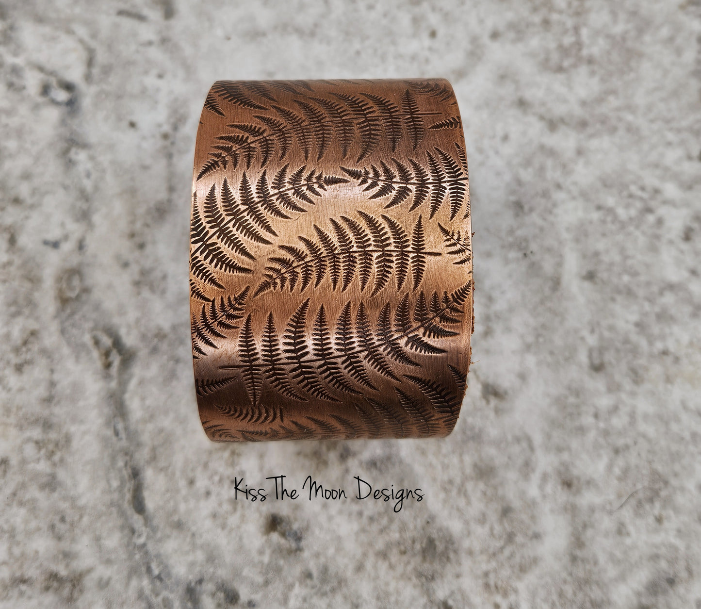 Extra Wide Copper Fern Cuff With Suede Lining