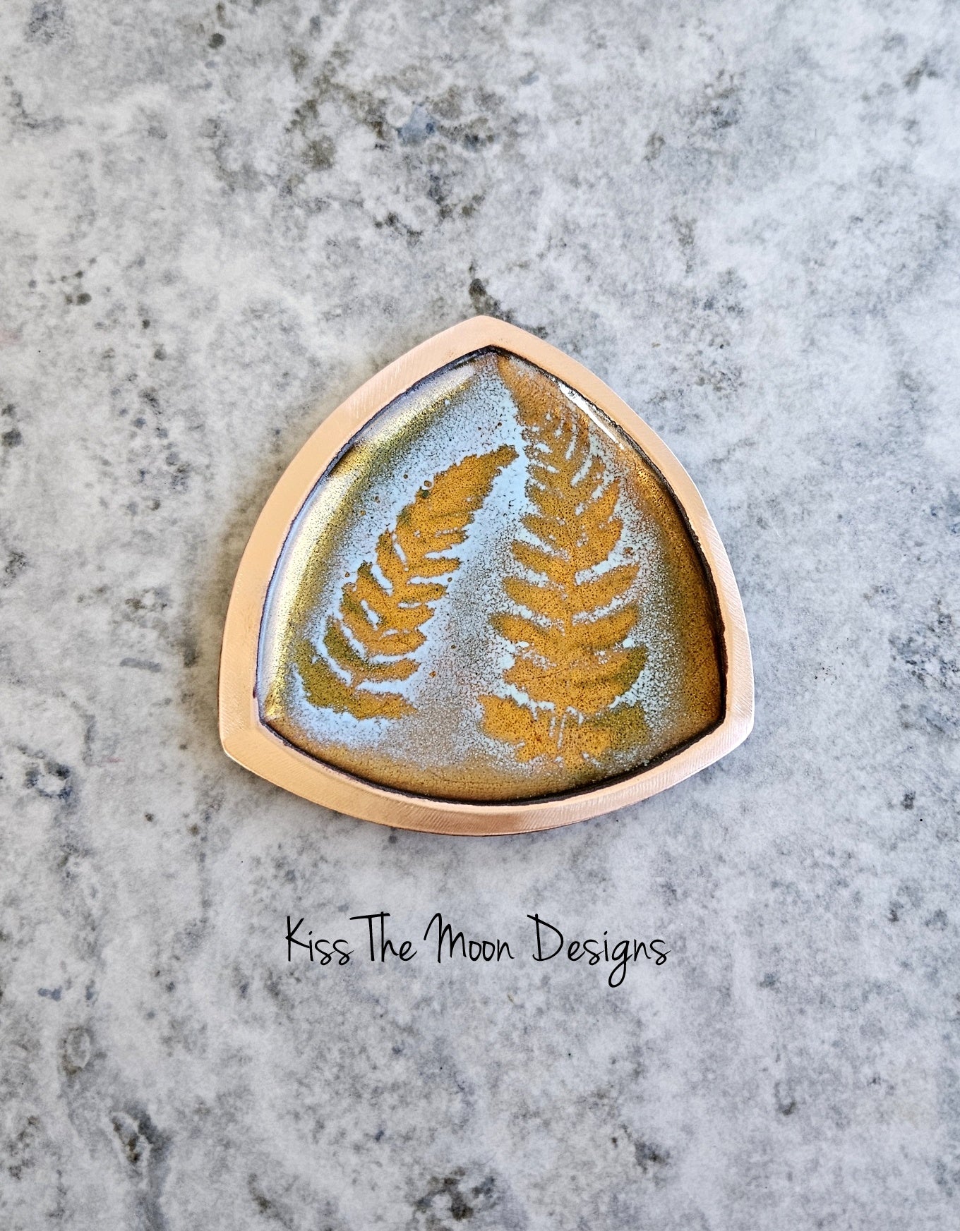 Enameled Fern Trinket Dish