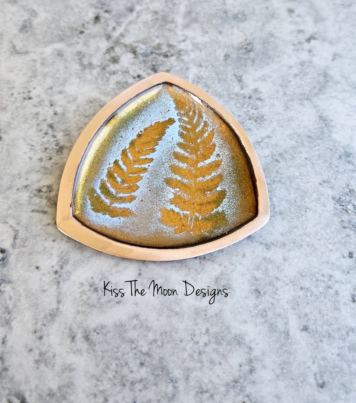 Enameled Fern Trinket Dish