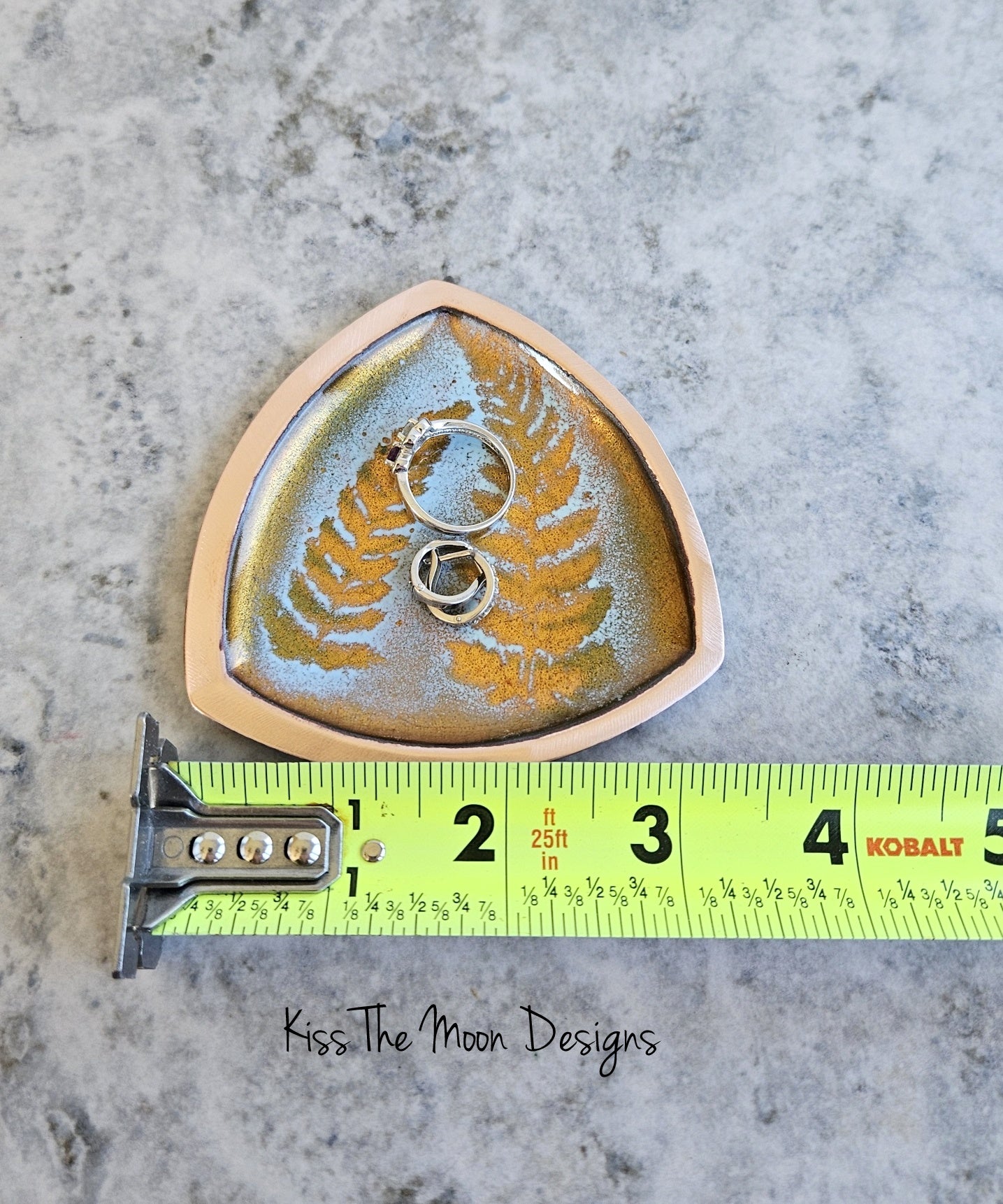 Enameled Fern Trinket Dish