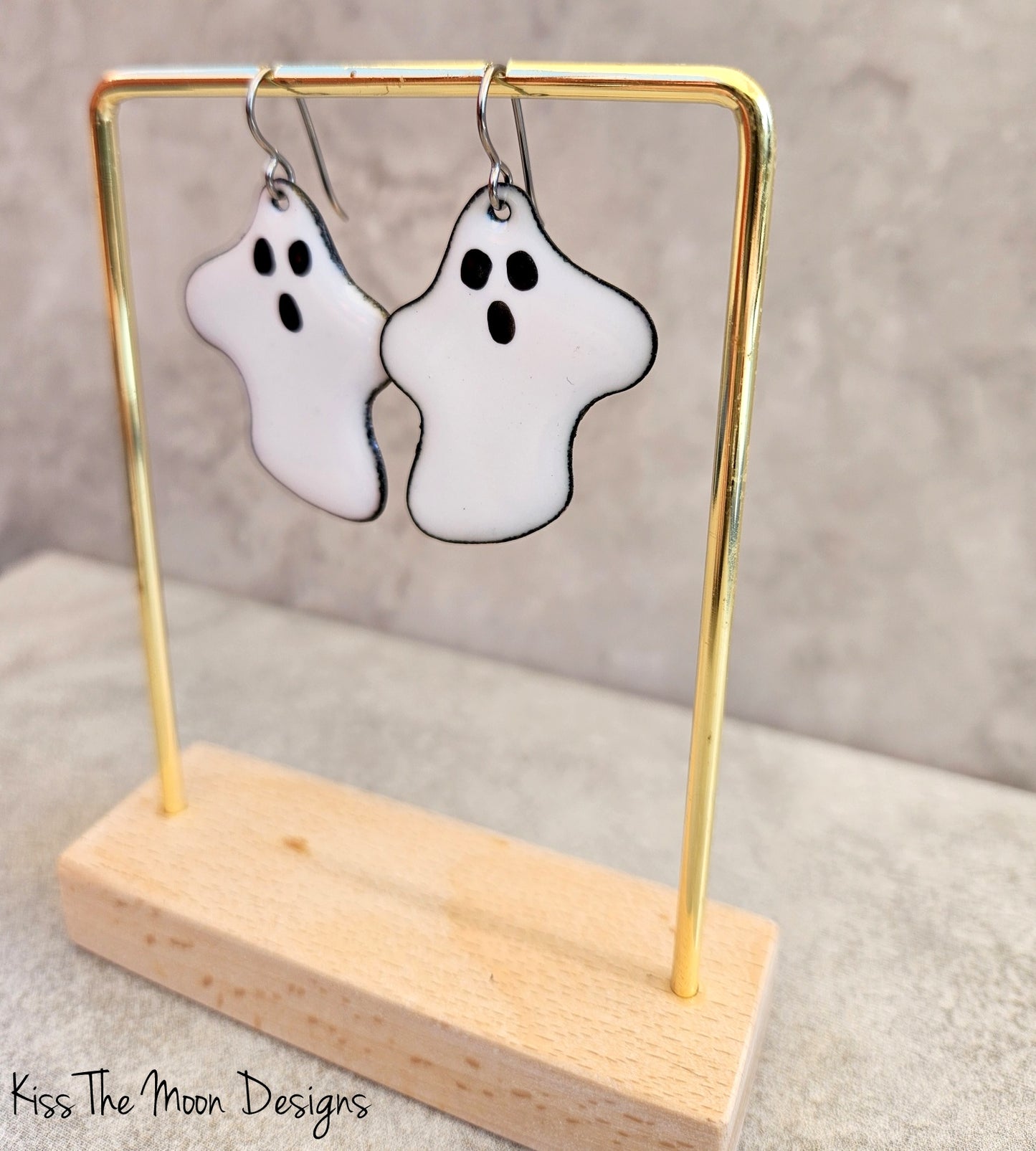 Enameled Ghost Earrings