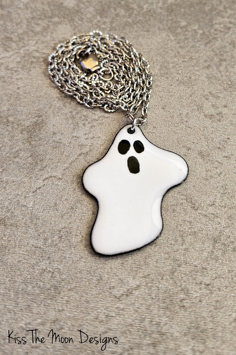 Enameled Ghost Necklace