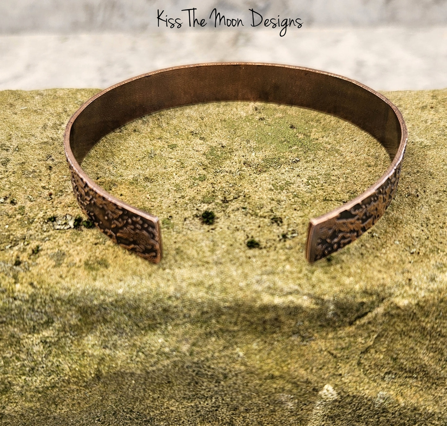 Patterned Copper Bracelet- Cracked Ice