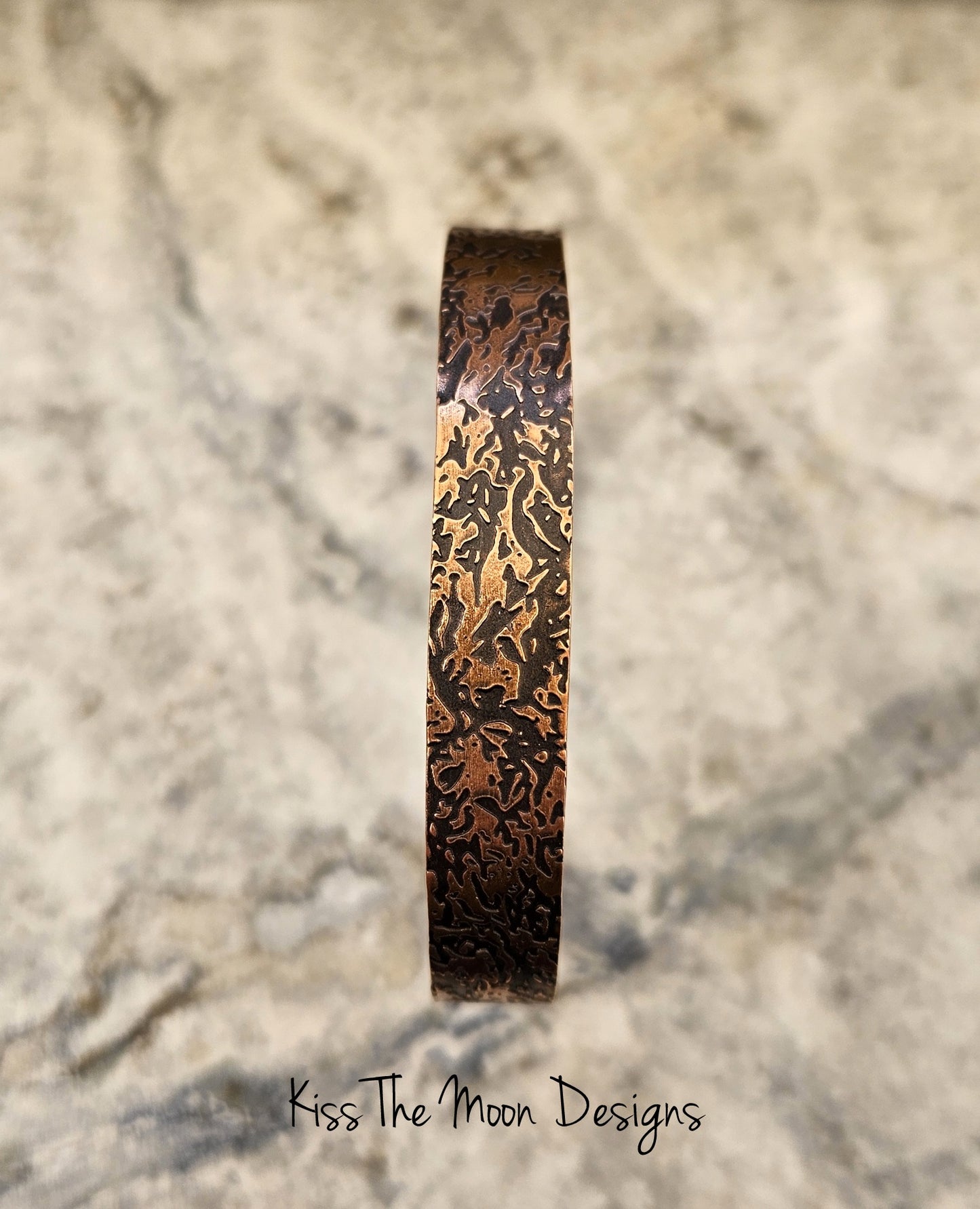 Patterned Copper Bracelet- Cracked Ice