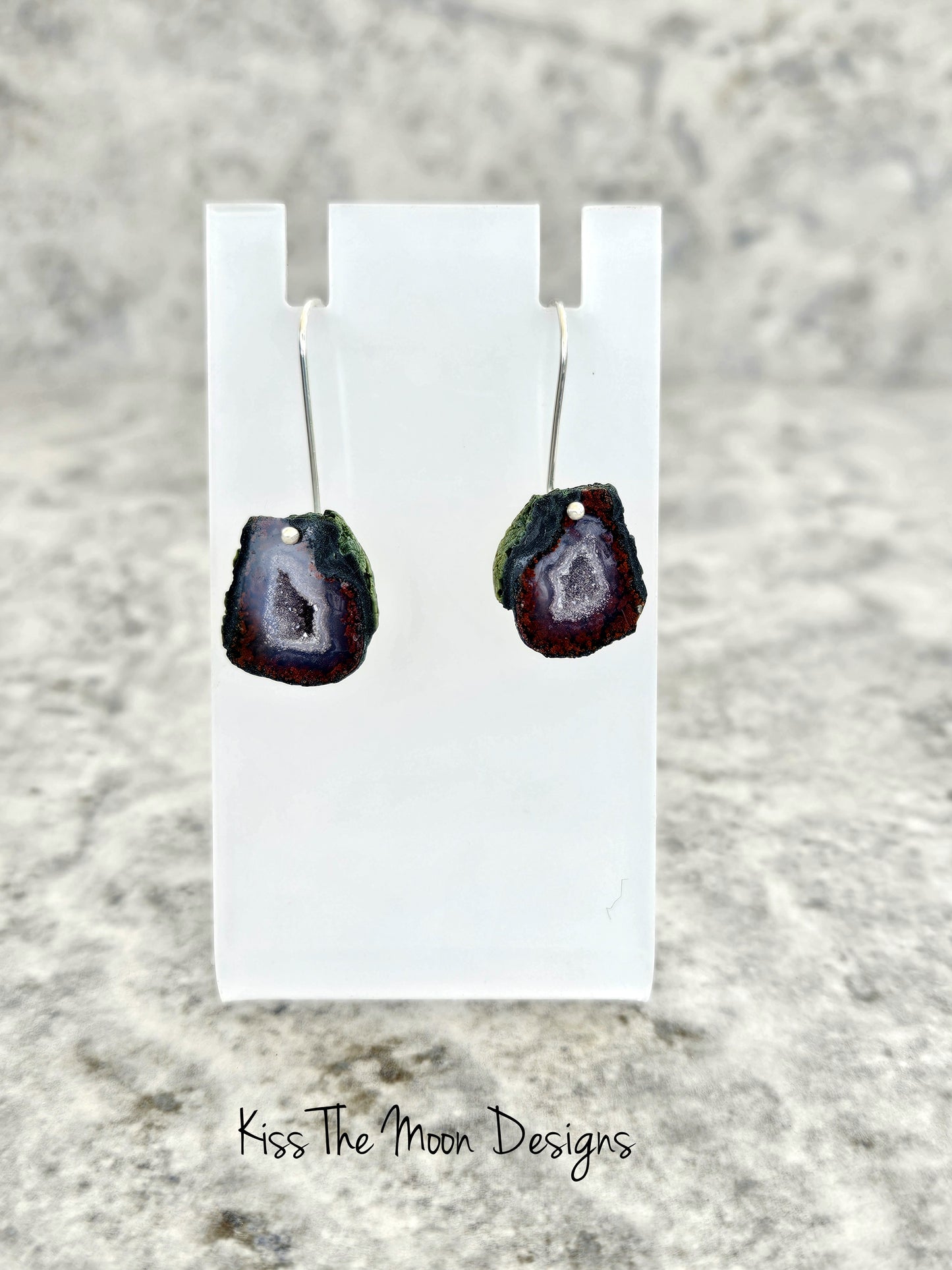 Sterling Silver Tabasco Geode Earrings