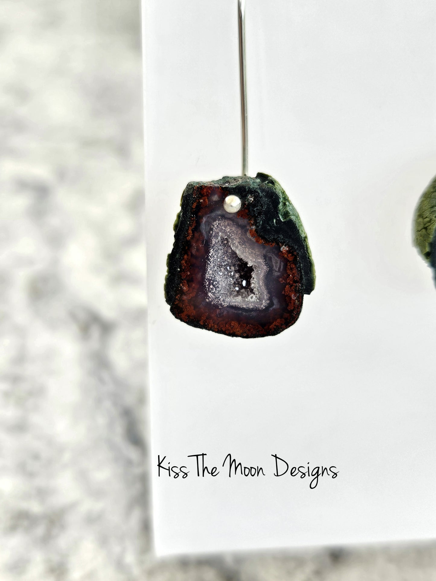 Sterling Silver Tabasco Geode Earrings