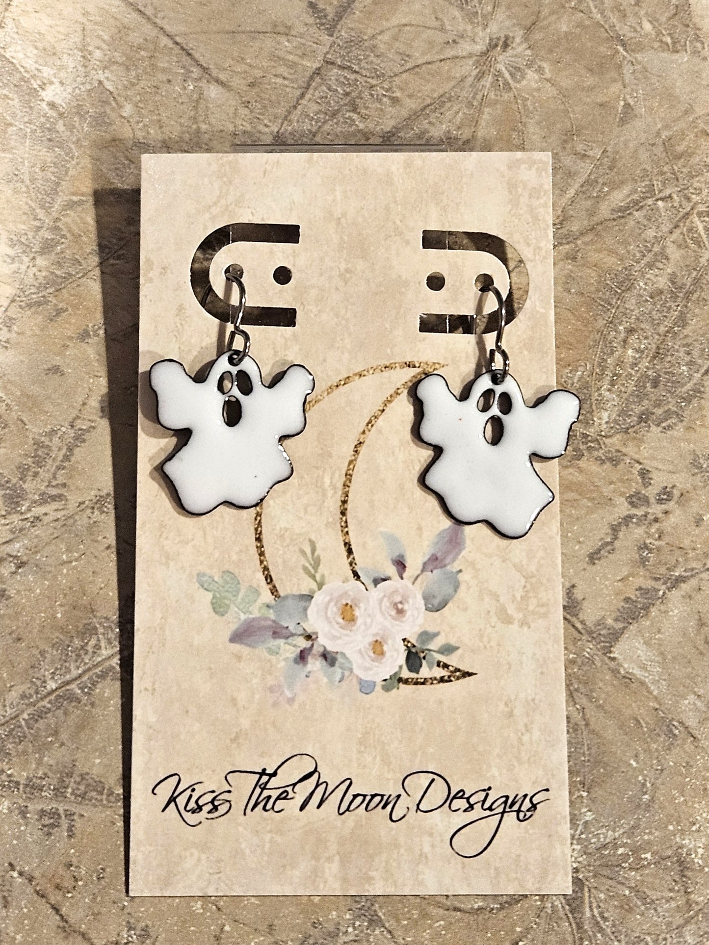 Little Boo Enameled Ghost Earrings