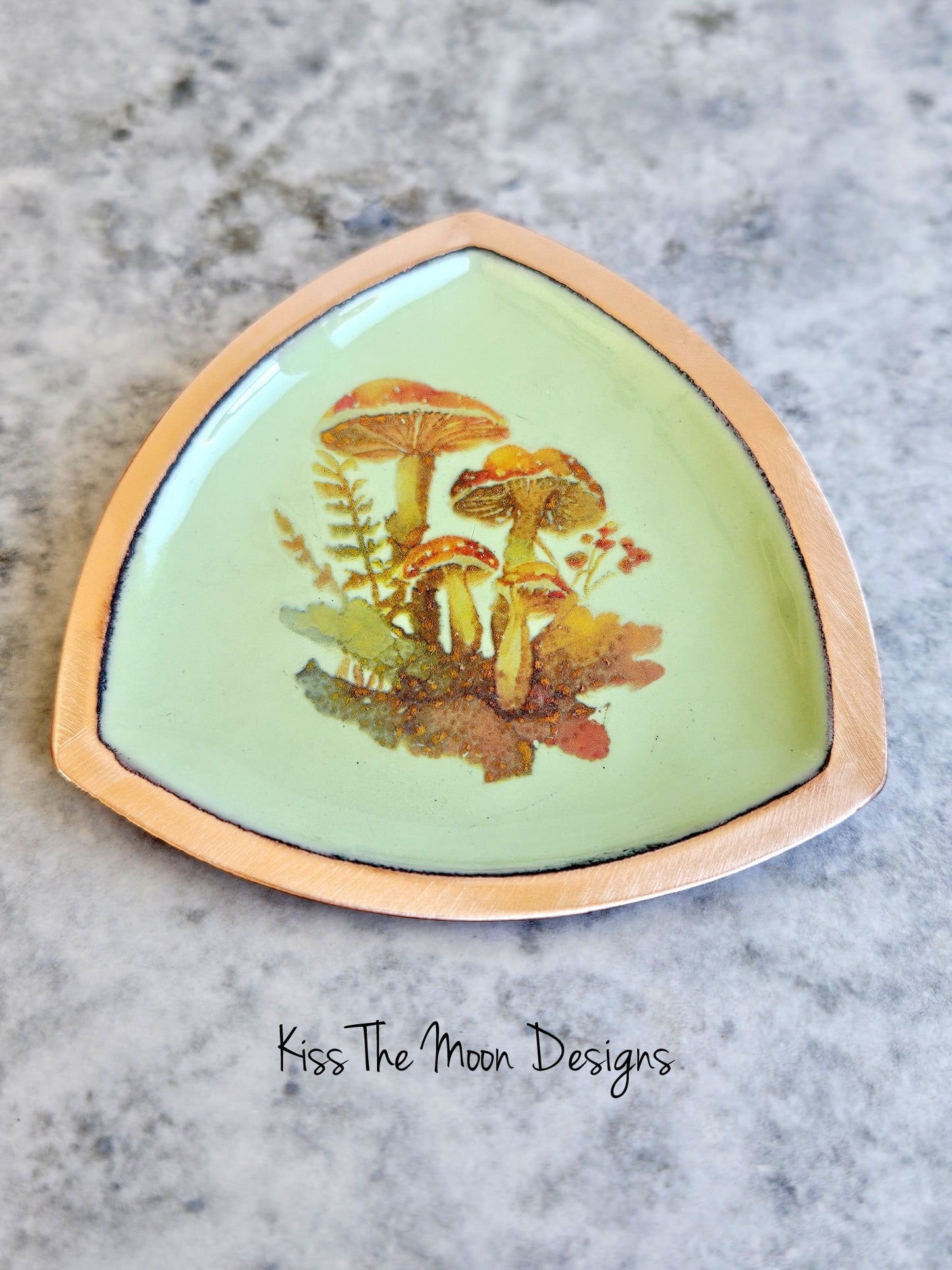 Mushroom Enameled Trinket Dish