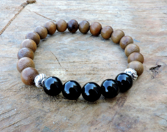 Onyx Chakra Bracelet-  Stretchy