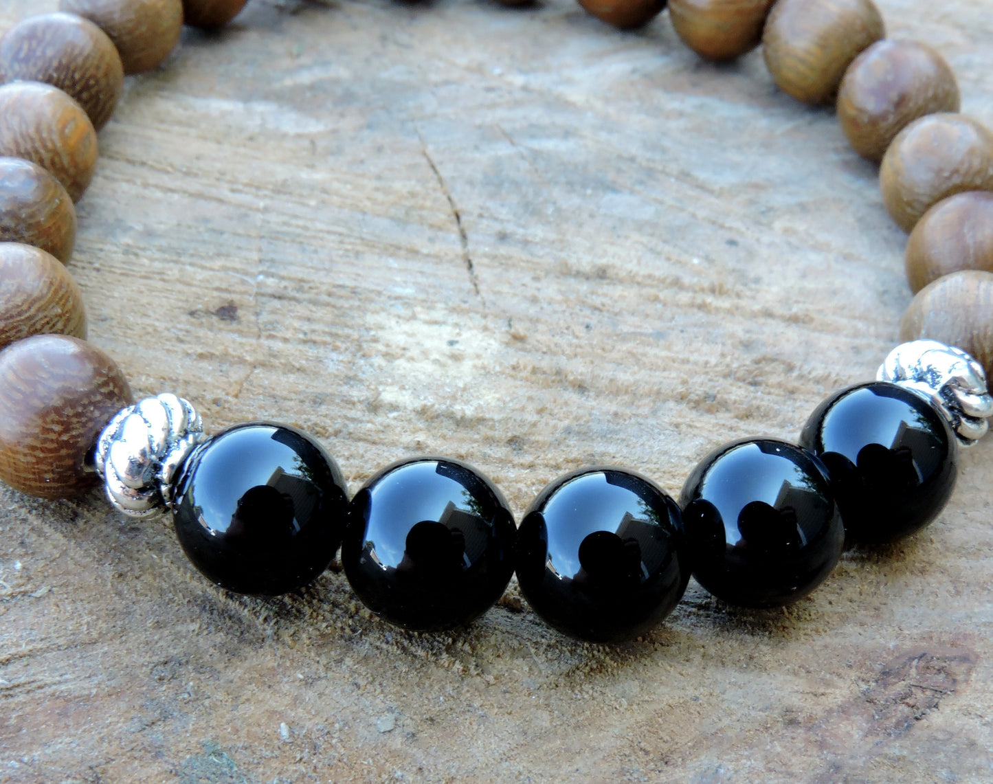 Onyx Chakra Bracelet-  Stretchy