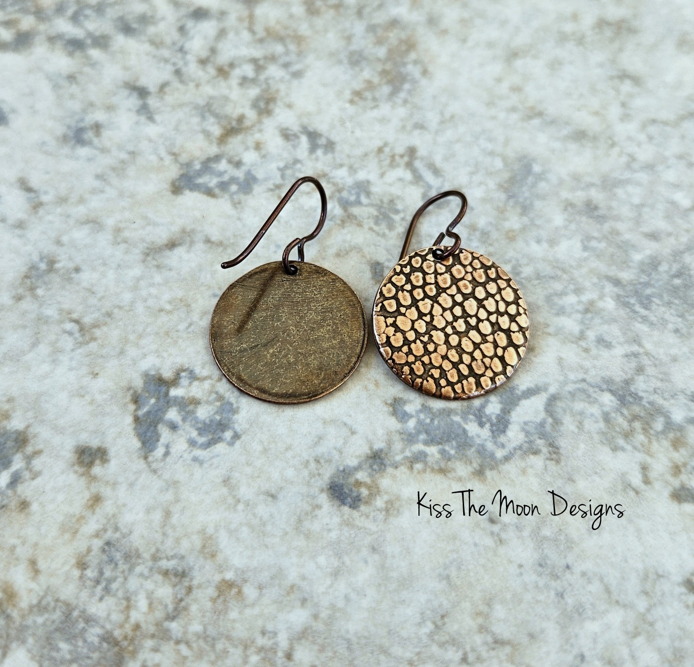 Reptile Skin Patterned Circle Earrings