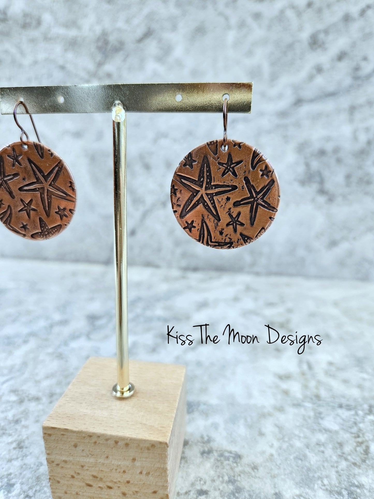 Reptile Skin Patterned Circle Earrings