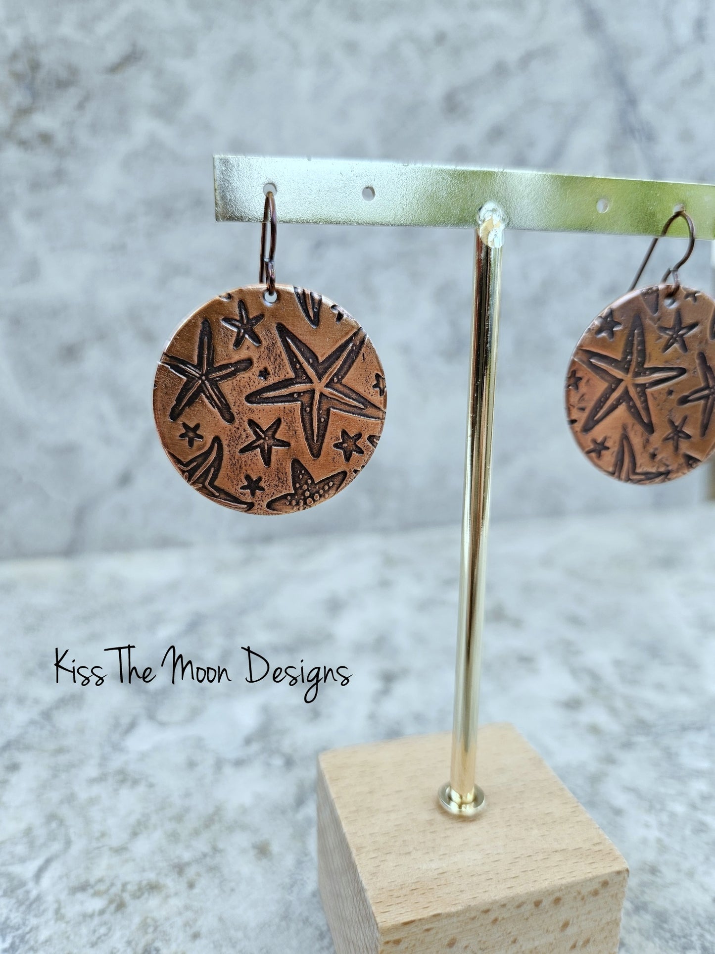 Reptile Skin Patterned Circle Earrings