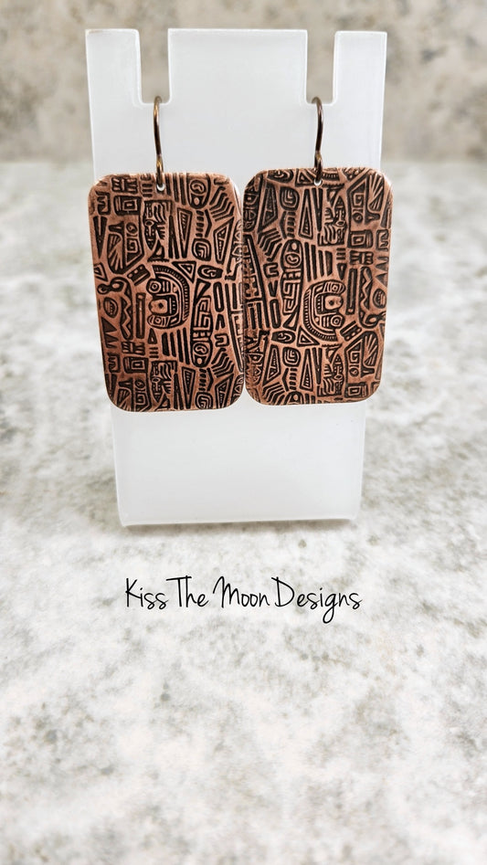 Copper Tribal Earrings