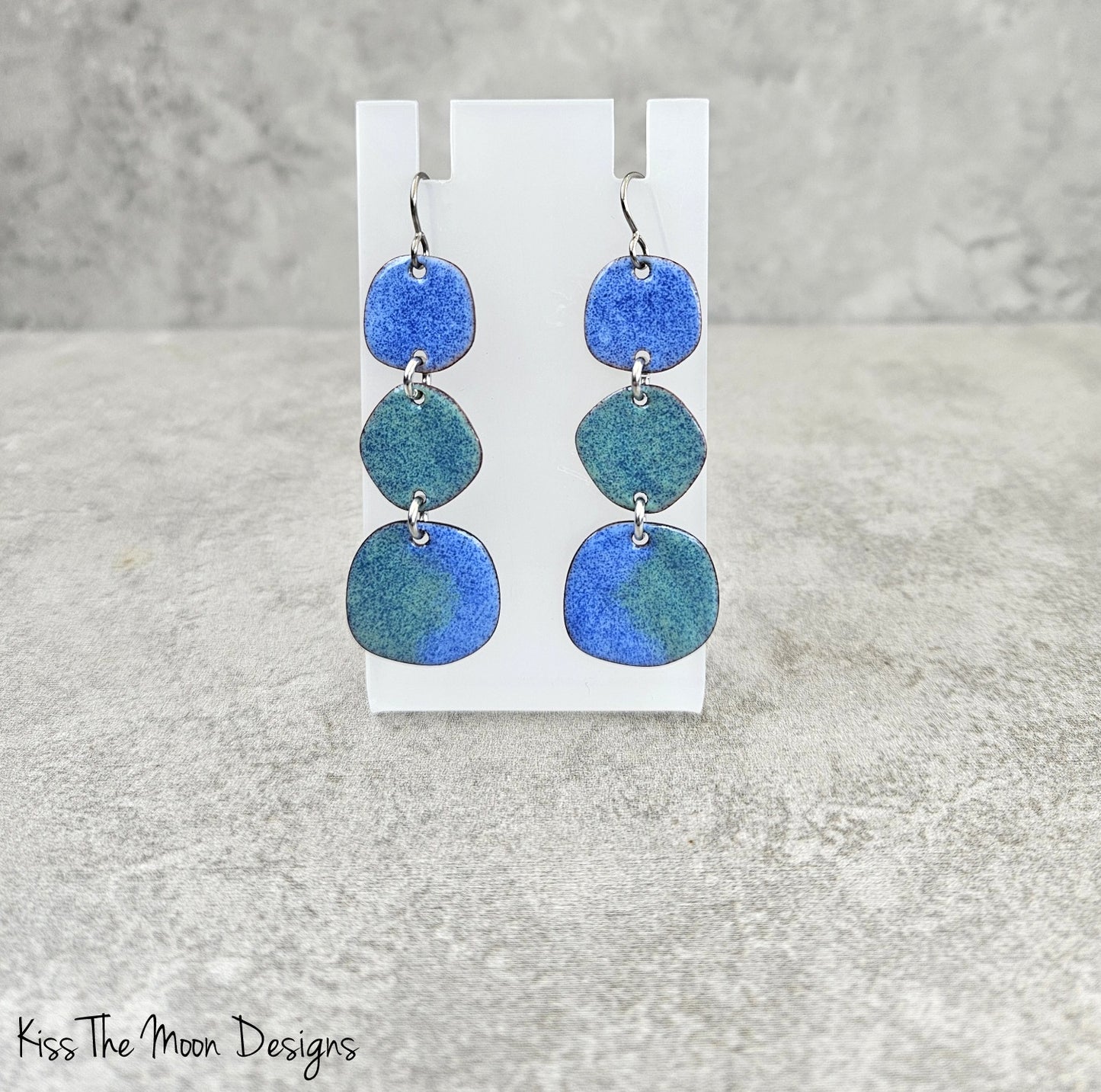 Triple Drop Enameled Earrings