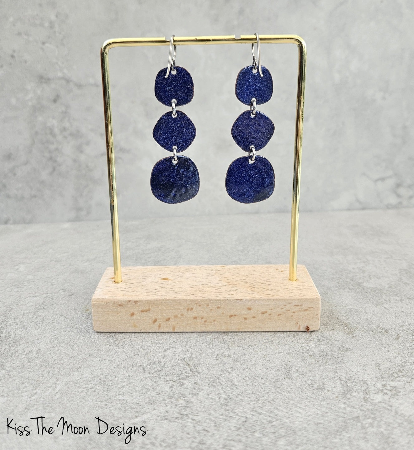 Triple Drop Enameled Earrings